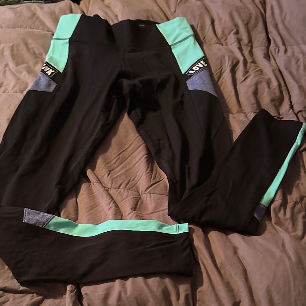 Vs pink Black and Mint Green Leggings